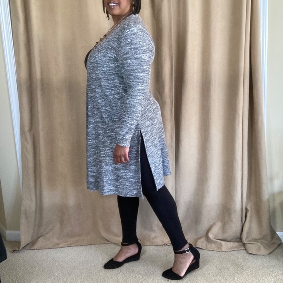 Lane Bryant Marled Long Duster Cardigan Gray, 10/12 NWT - Picture 8 of 16
